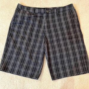 Men's Black and White Plaid Hurley Shorts